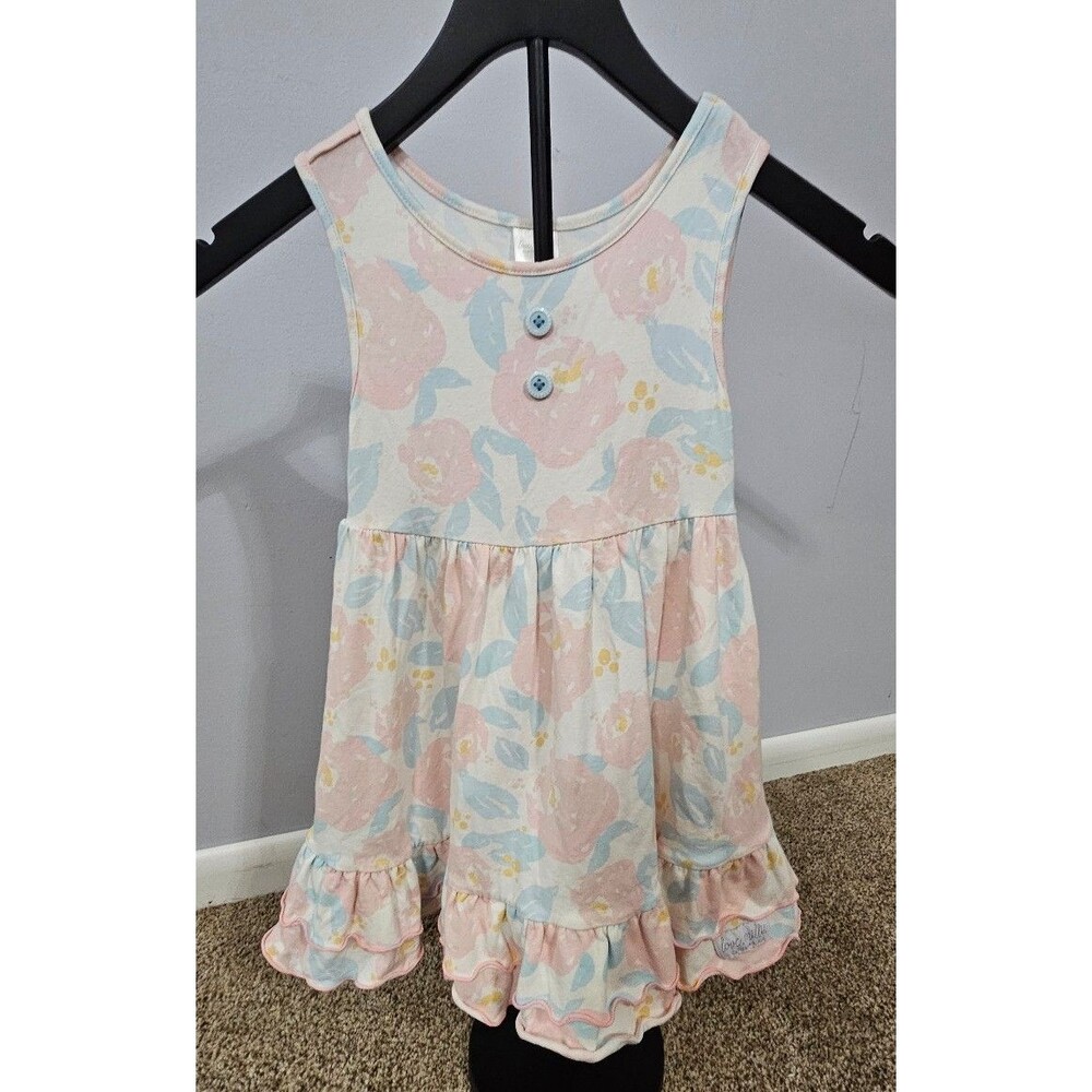 Love Millie size 5 Soft Pink/Blue Flower print dress